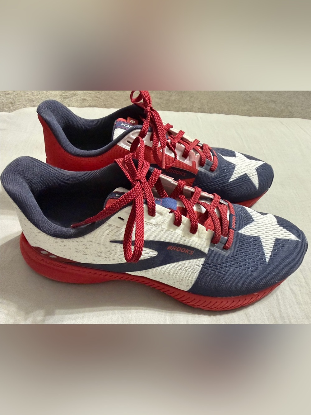 Brooks Women’s Launch 8 Sneakers - Red, Navy & White - Picture 2 of 6